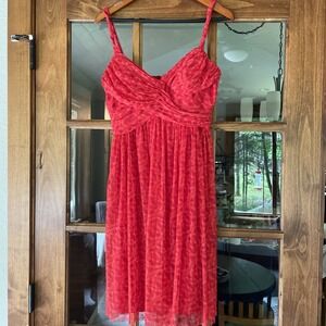 London Times Twist Front Above Knee Red Dress‎ Feminine Lined Size 8 Y2k EUC
